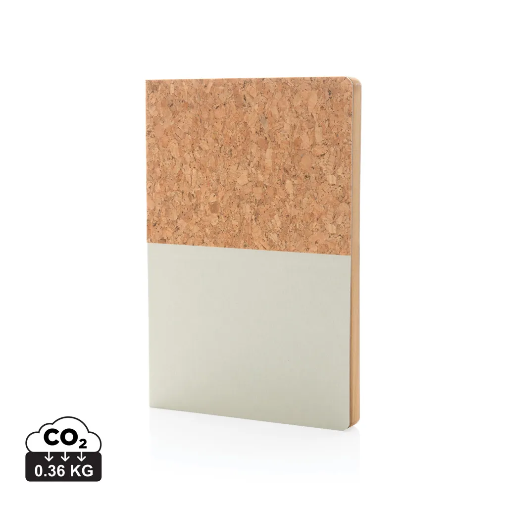 A5 kurk en kraft notitieboek gebroken wit