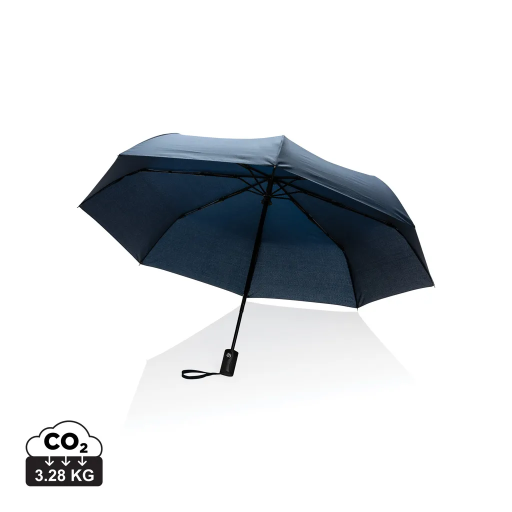 21" Impact AWARE™ RPET 190T auto open/dicht paraplu donkerblauw