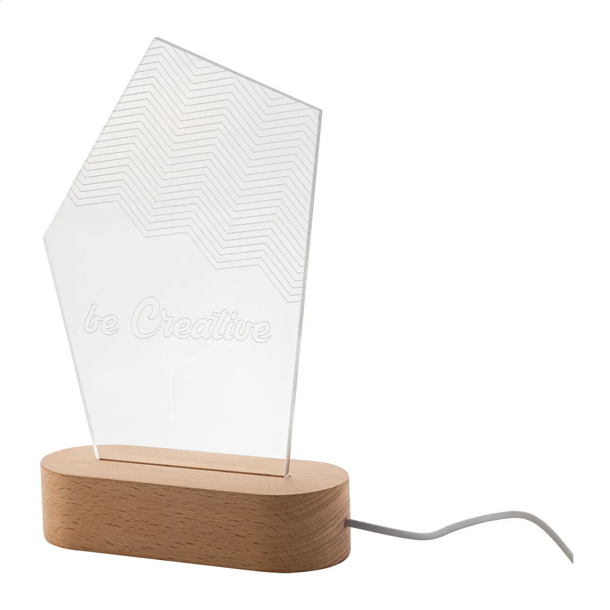 Woodify LED-licht trofee transparant