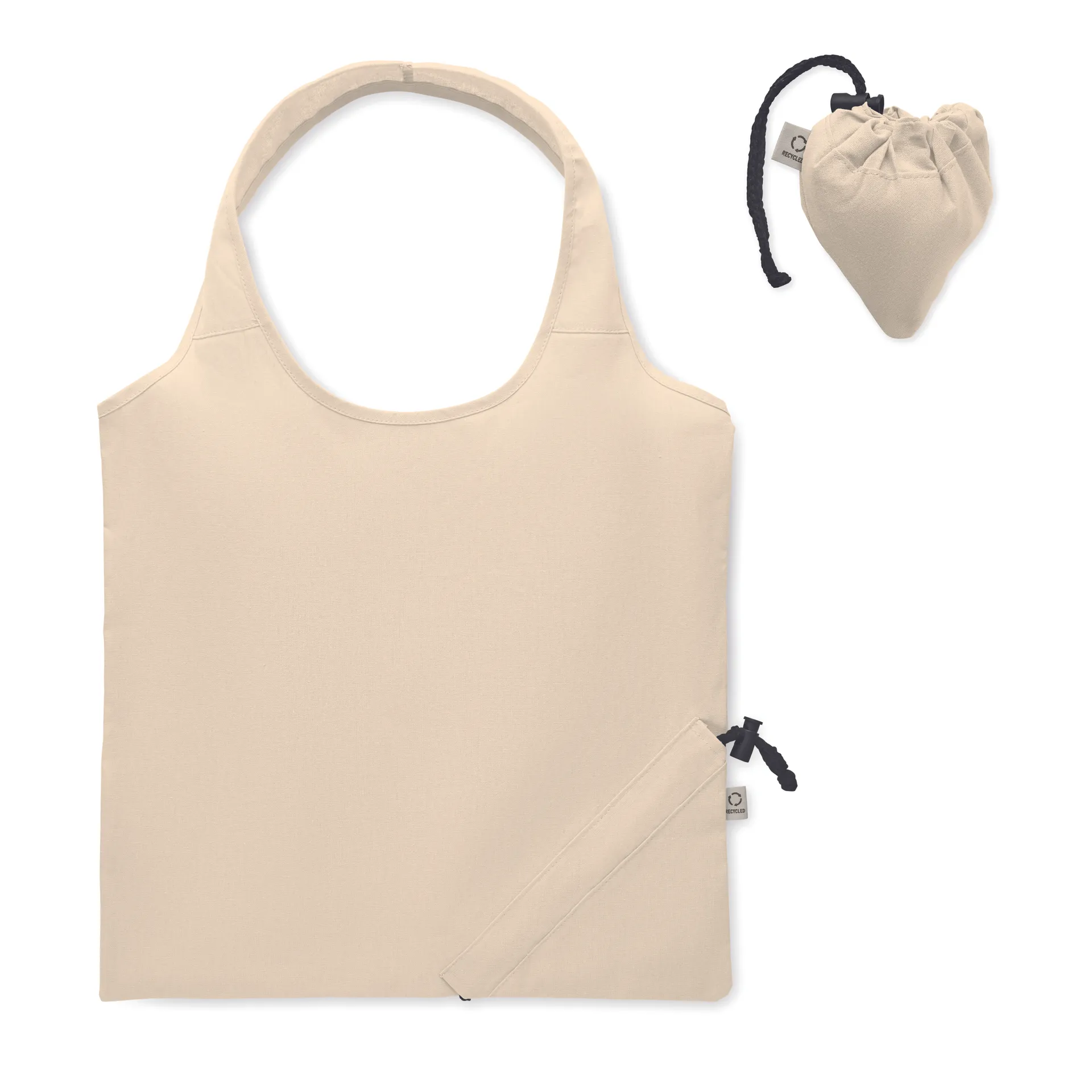 Opvouwbare boodschappentas 140g Beige