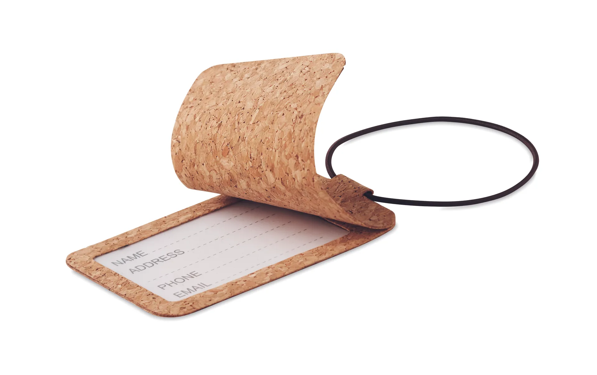 Bagagelabel van kurk Beige