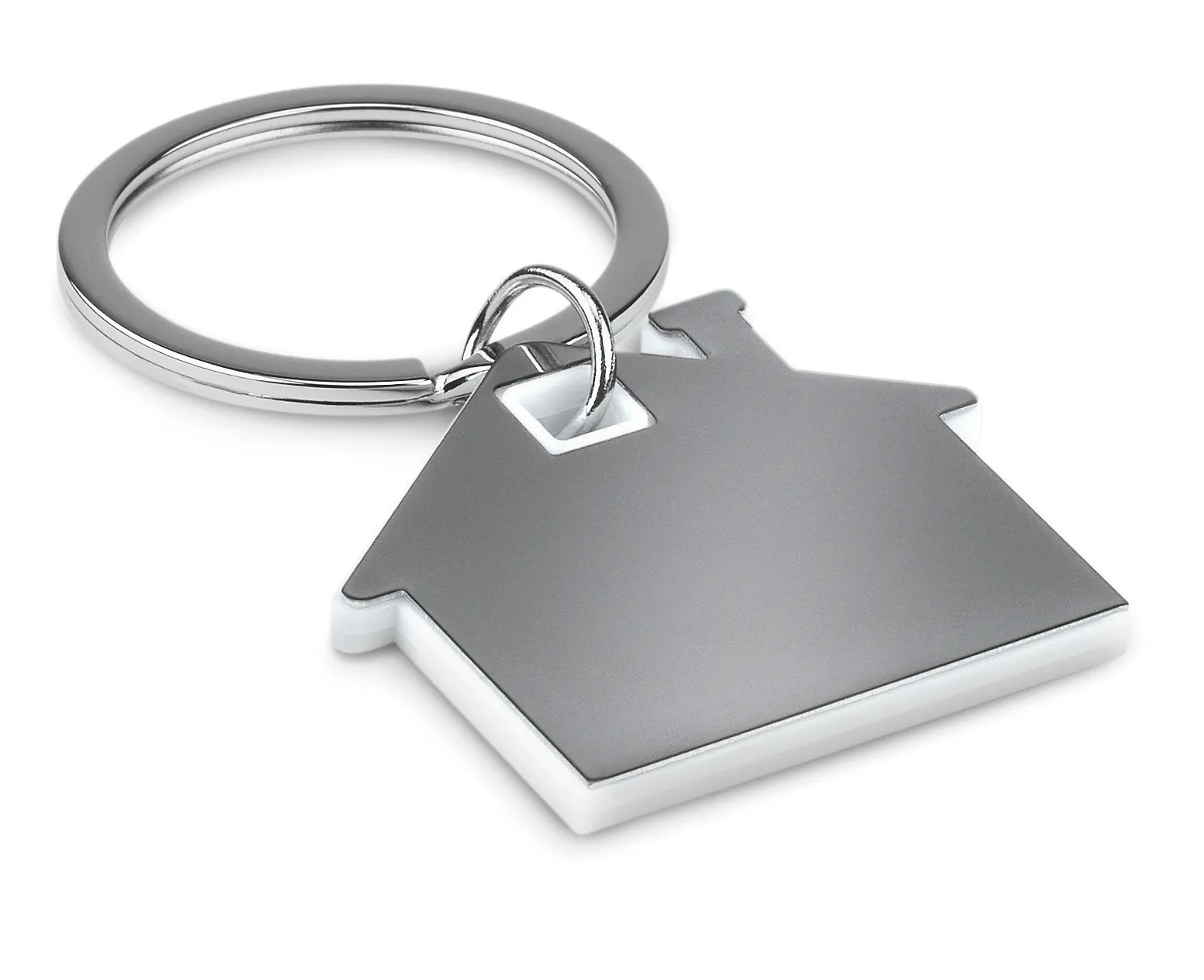 Huisvormige sleutelhanger Wit