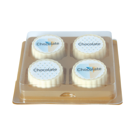 Logobonbon van witte chocolade