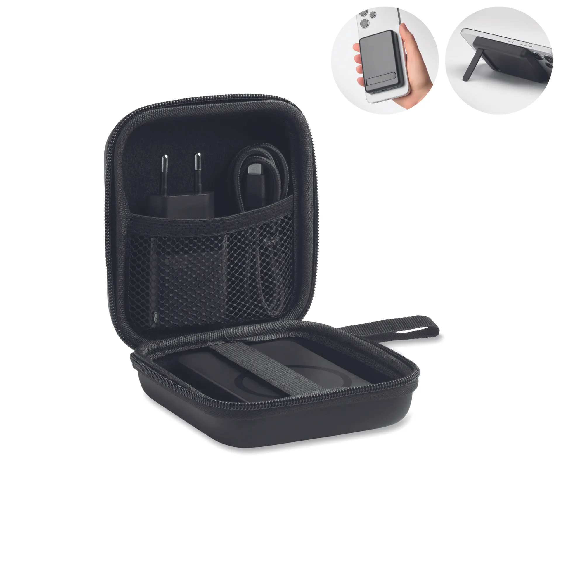 Powerbank reisset 5000mAh Zwart