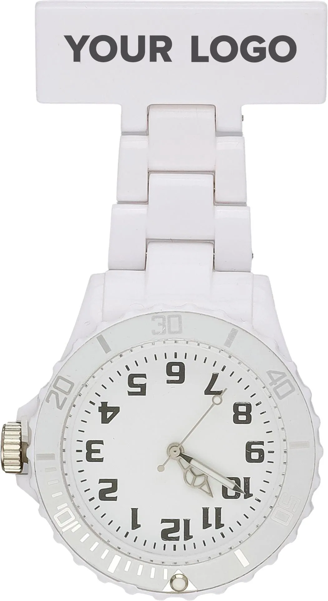 Verpleegsterhorloge Simone | Kunststof | Speld wit