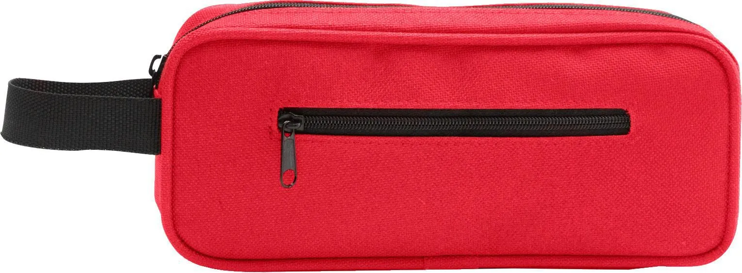 Rode etui Iago van polyester 600D met zwarte rits