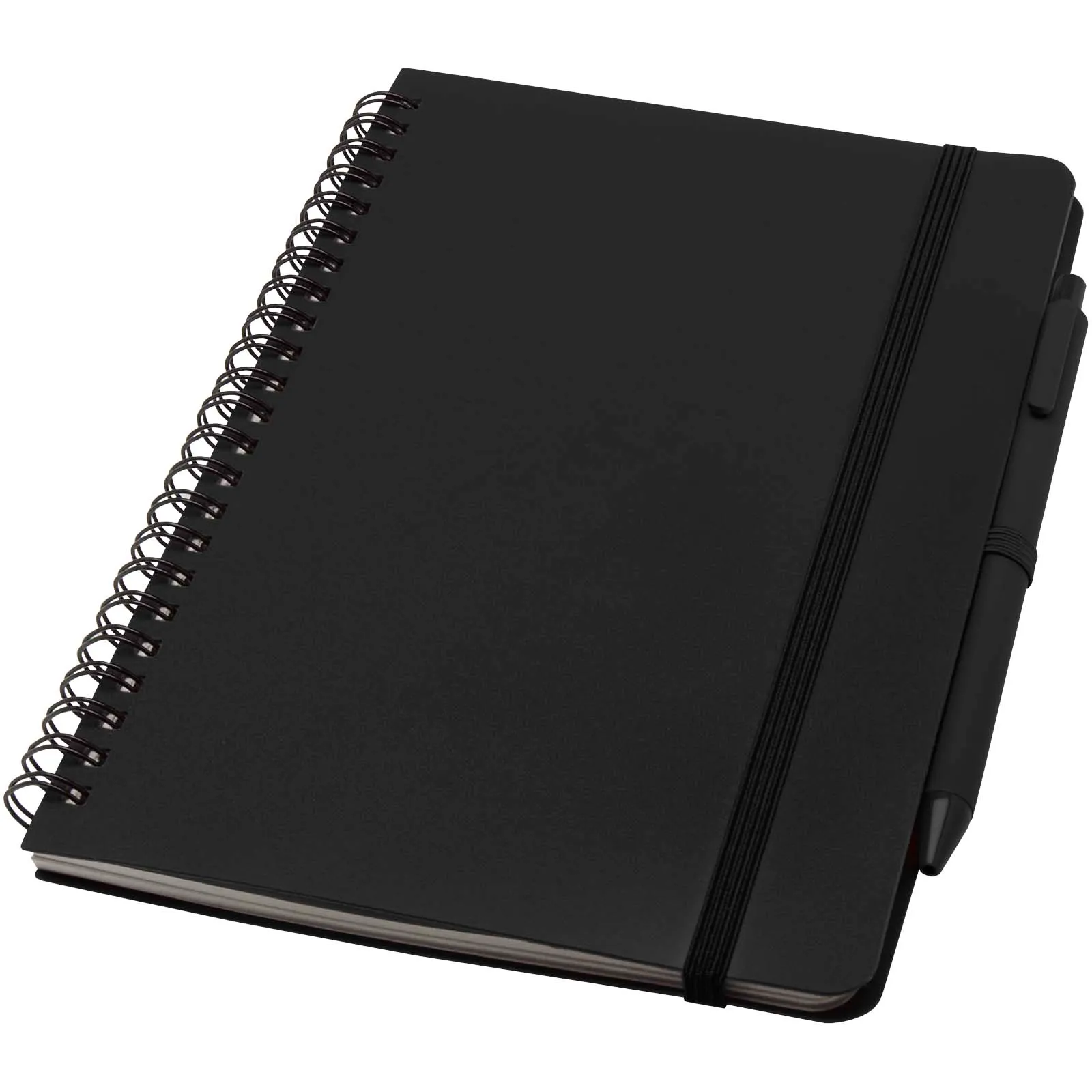 Thalaasa A5 ocean-bound hardcover notitieboek met balpen (zwarte inkt) Zwart