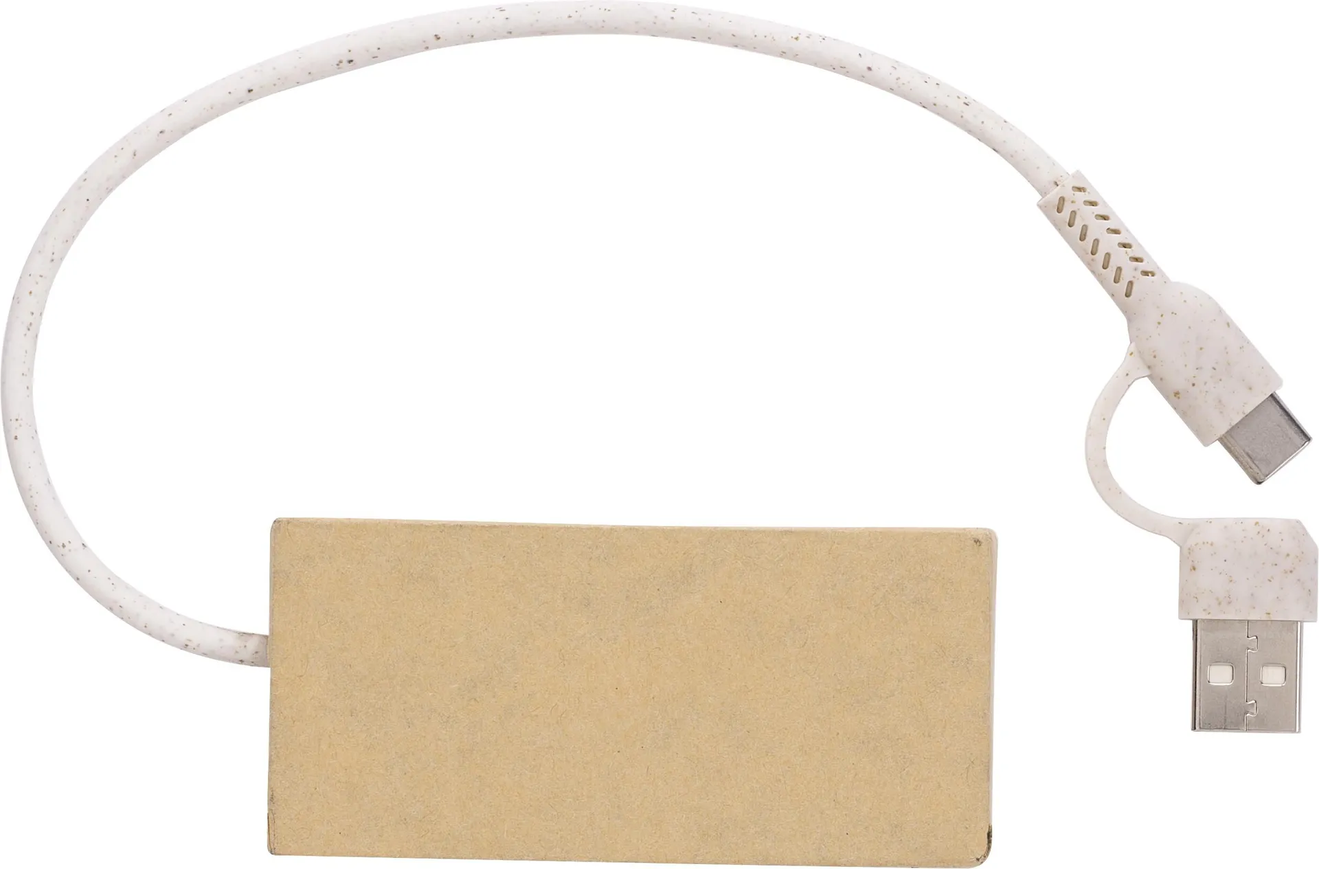 Aluminium en gerecycled papier USB-hub Paulo bruin