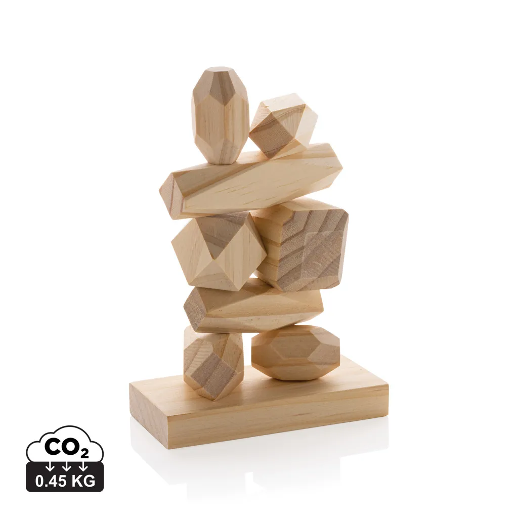 Ukiyo Crios houten balanceerstenen in zakje bruin