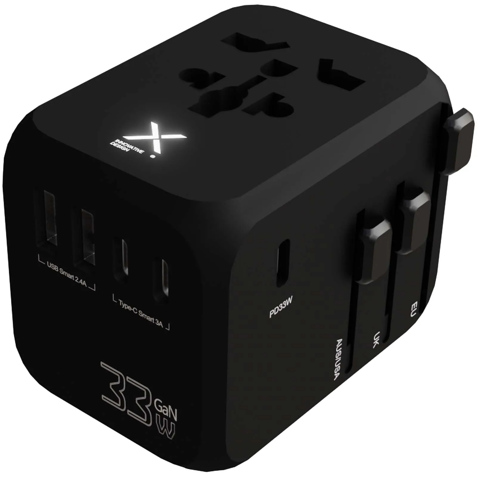 SCX.design T16 universele reisadapter Zwart