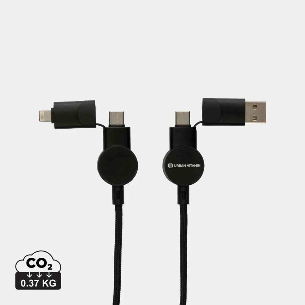 Oakland 1.2meter RCS rplastic 6-in-1 fast charging 45W kabel zwart
