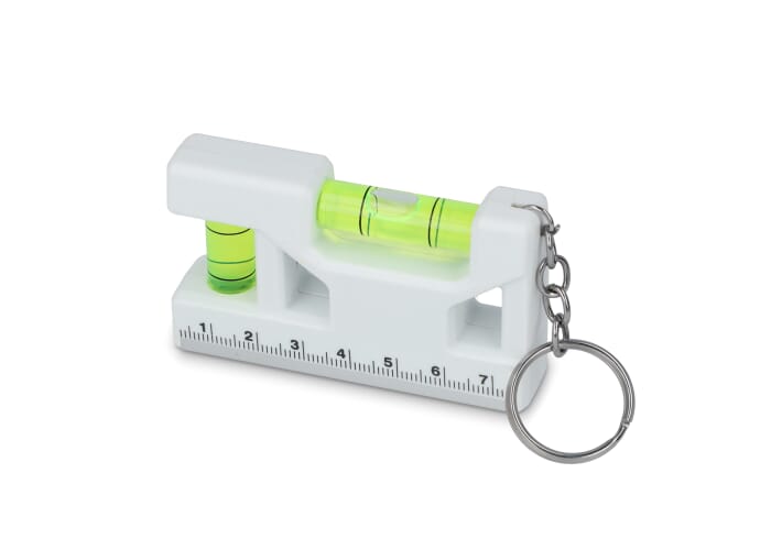 Mini waterpas sleutelhanger Wit