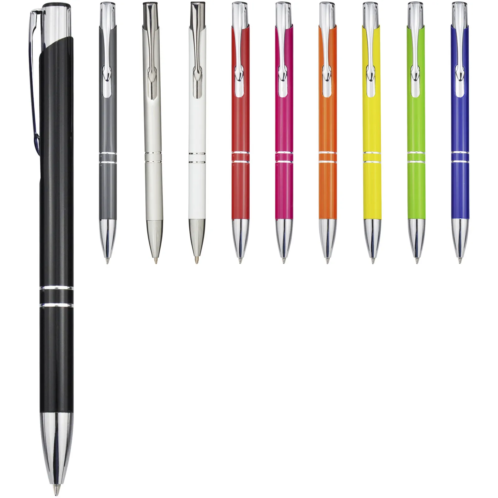 Moneta aluminium balpen (zwarte inkt) Zwart
