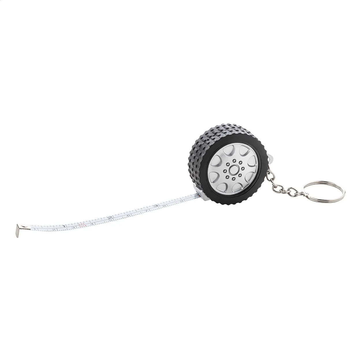 Wheel rolbandmaat sleutelhanger zwart