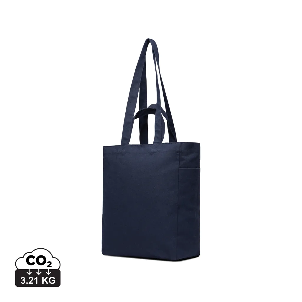 VINGA Hilo AWARE™ gerecycled canvas tas met ritssluiting donkerblauw