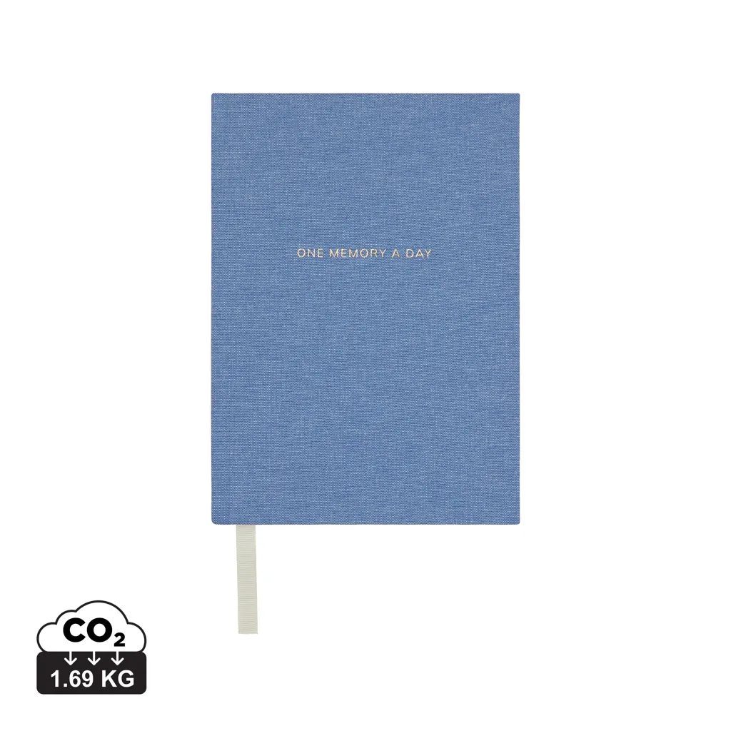 VINGA One memory a day GRS gerecycled papieren dagboek blauw