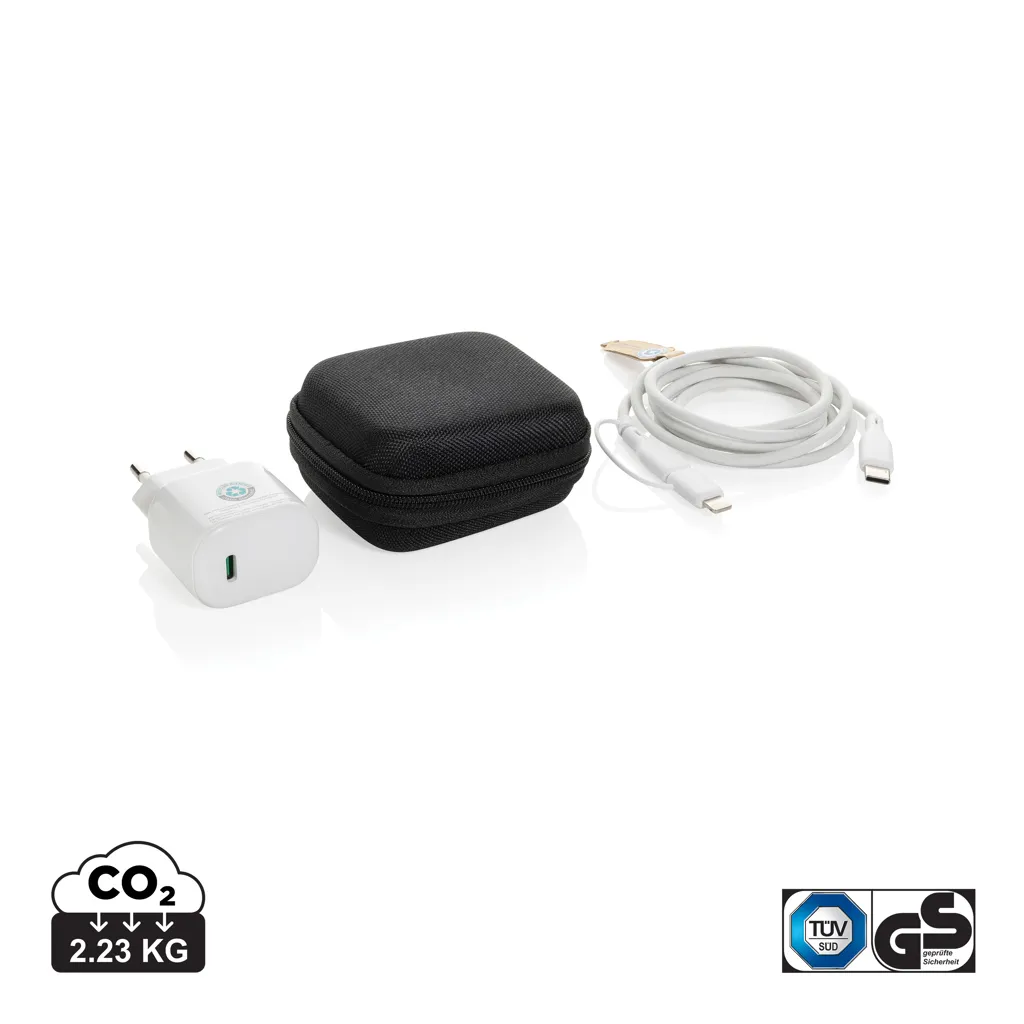 Boost RCS gereycled PET 20W type C 2-delige oplaadset zwart