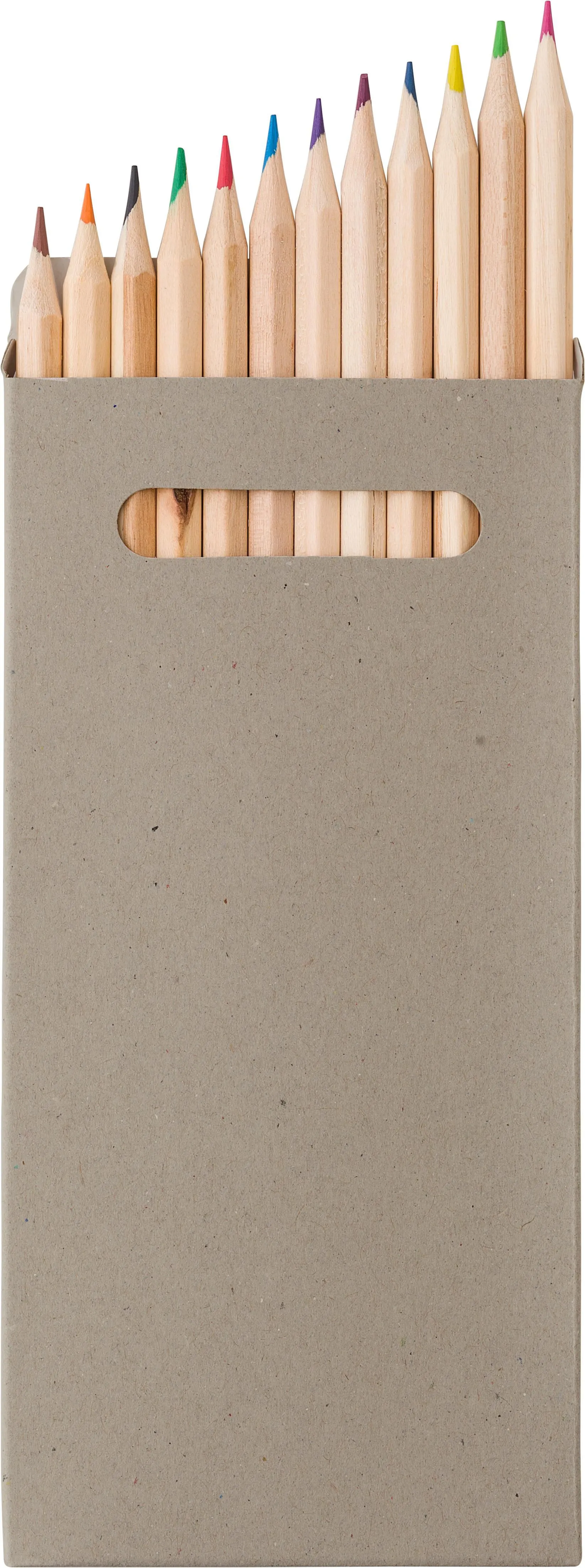 Potlodenset Nina | Hout | 12 st grijs