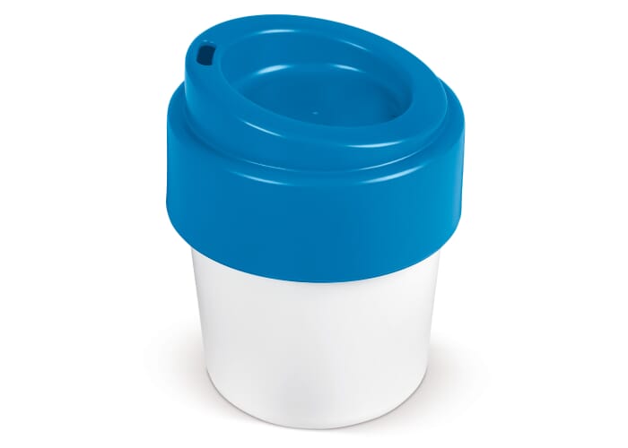 Koffiebeker Hot-but-cool met deksel 240ml Wit / Blauw
