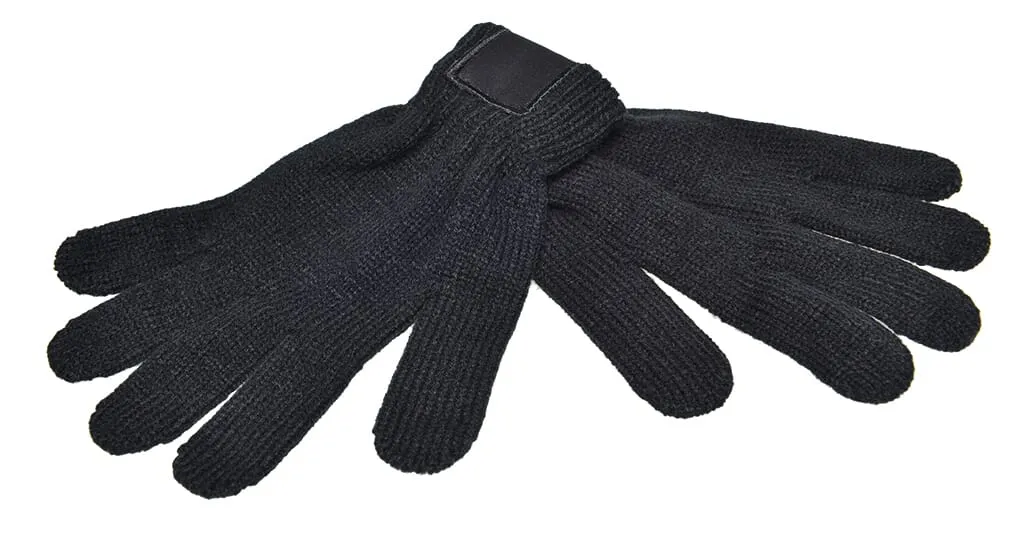 Gebreide handschoenen met label Zwart