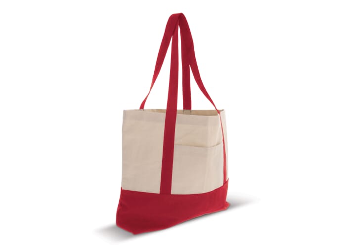 Strandtas katoenen canvas OEKO-TEX® 280g/m² 42x10x30cm Rood