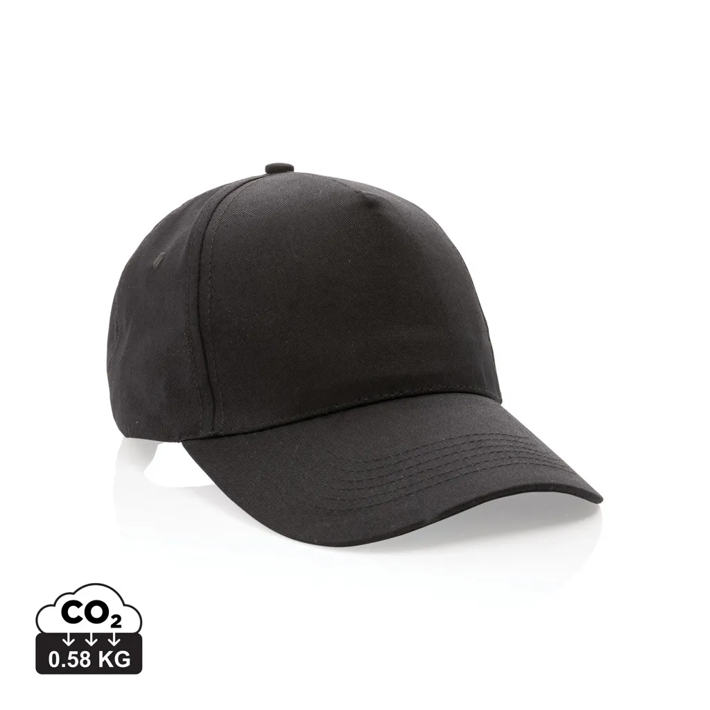 Impact AWARE™ 5 panel 190gr gerecycled katoenen cap zwart