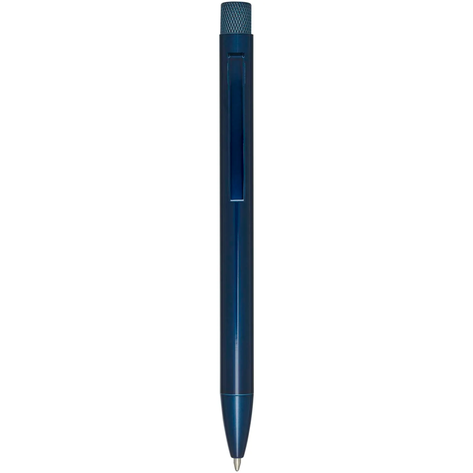 Beatriz balpen van gerecycled messing (zwarte inkt) Blauw