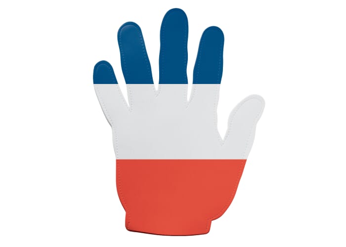 Event hand Frankrijk Wit/transparant