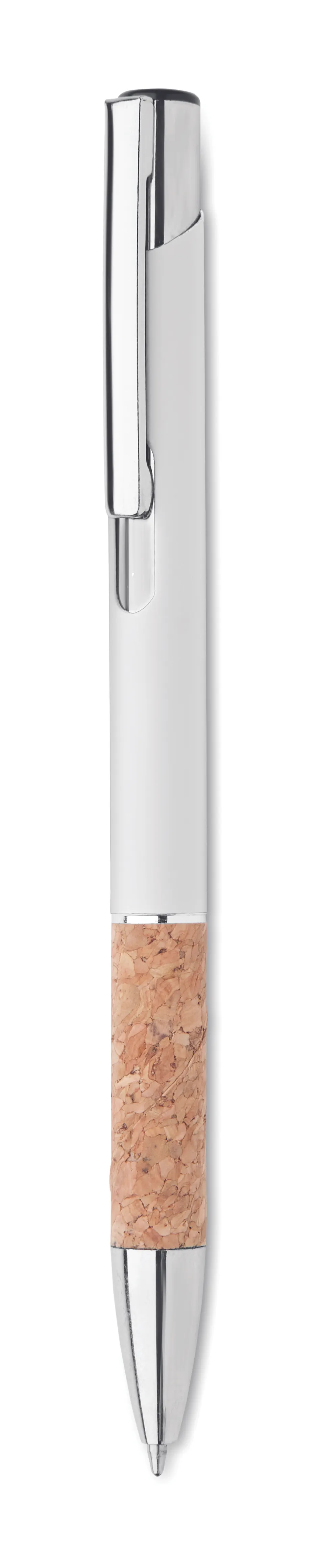 Pen van aluminium en kurk Wit