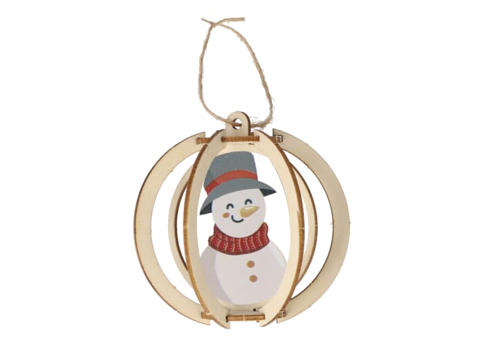 InSideOut Houten kerstornament set van 3 Natuur