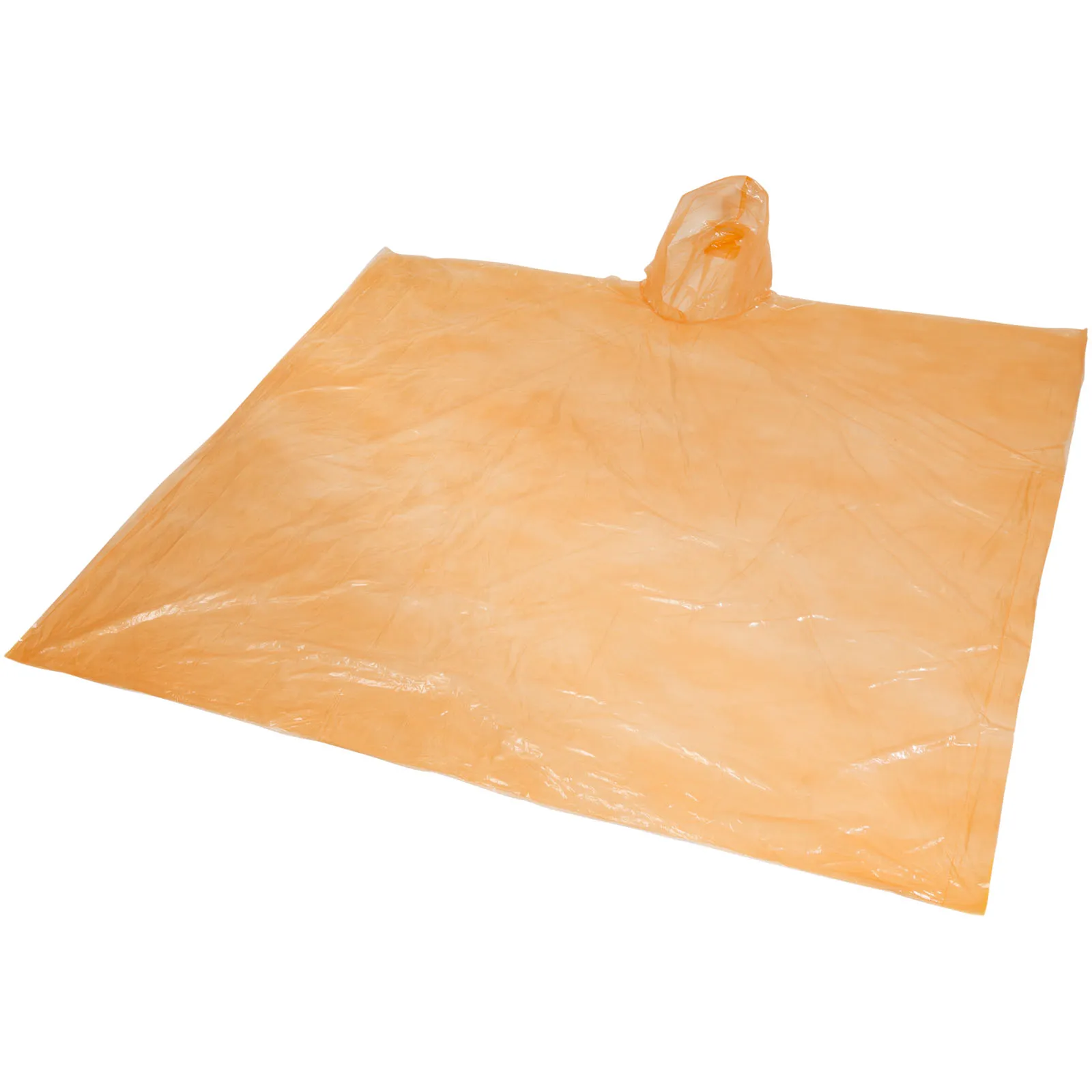 Ziva wegwerp regenponcho met opbergtasje Oranje