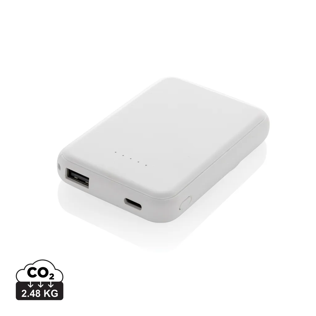 Stellar RCS rplastic 5000 mah 5W magnetische powerbank wit