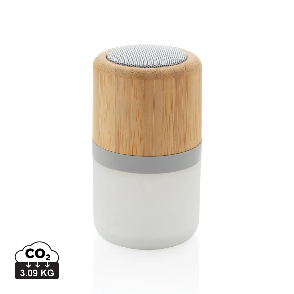 Draadloze bamboe 3W speaker met sfeerlicht wit