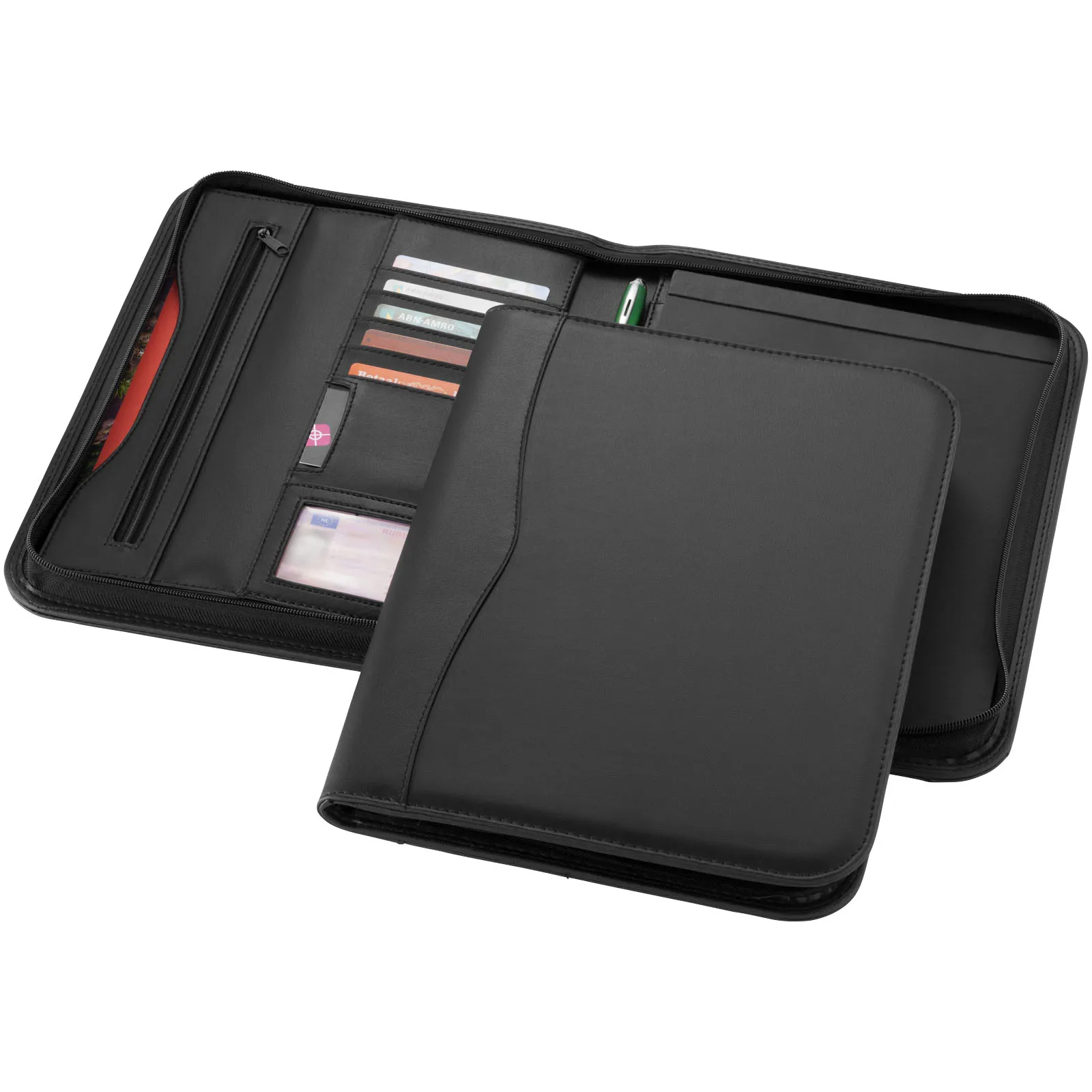 Ebony A4 portfolio met ritssluiting Zwart