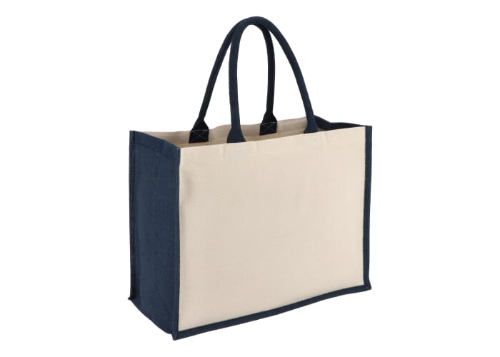 Jute-Katoen Tote OEKO-TEX® 42.5 x 19 x 32cm 320g/m² Donkerblauw