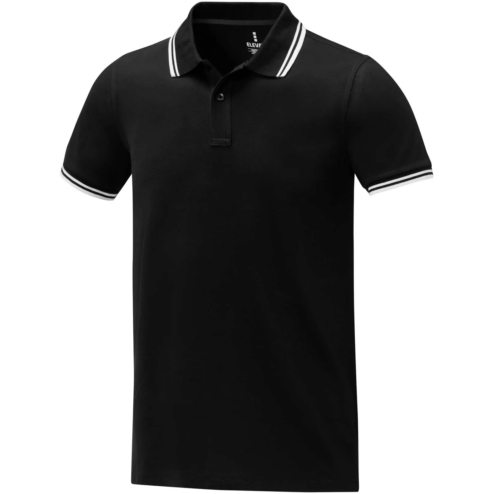 Amarago 200 g/m² tipping herenpolo met korte mouwen Zwart