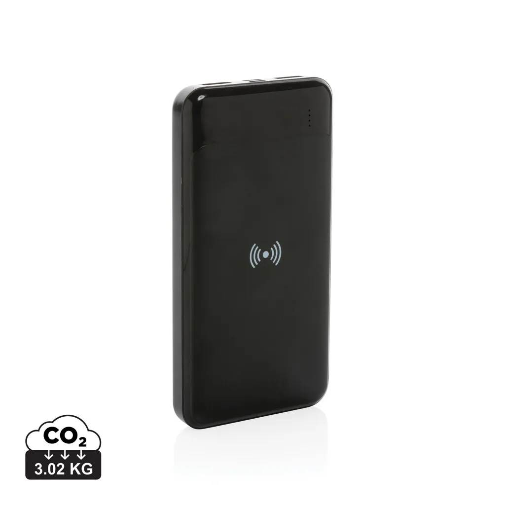 RCS standaard recycled plastic wireless powerbank zwart