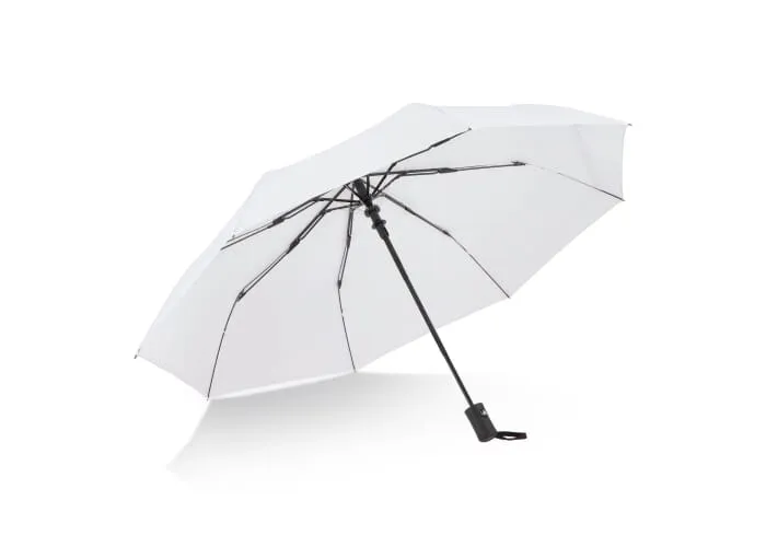 Daintree 190T Pongee 21.5" Opvouwbare winddichte paraplu Auto open Wit