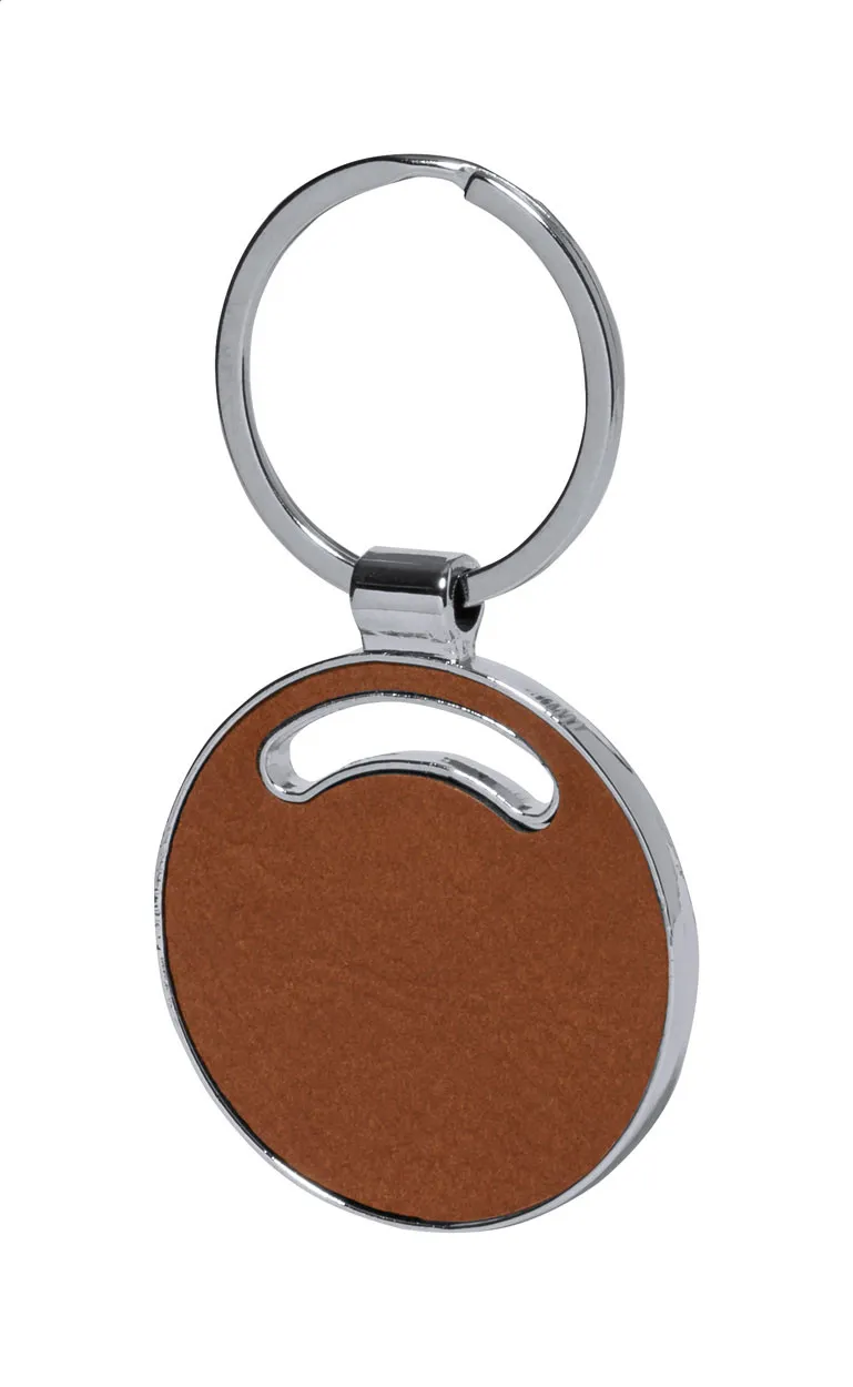 Behok sleutelhanger, cirkel bruin
