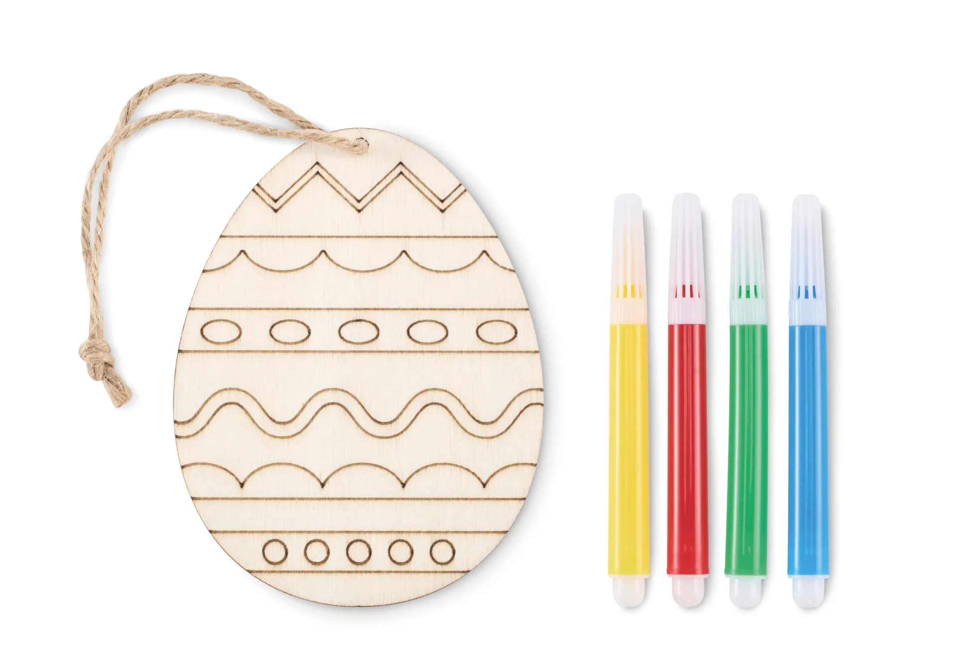 Houten ei-schilder set Hout