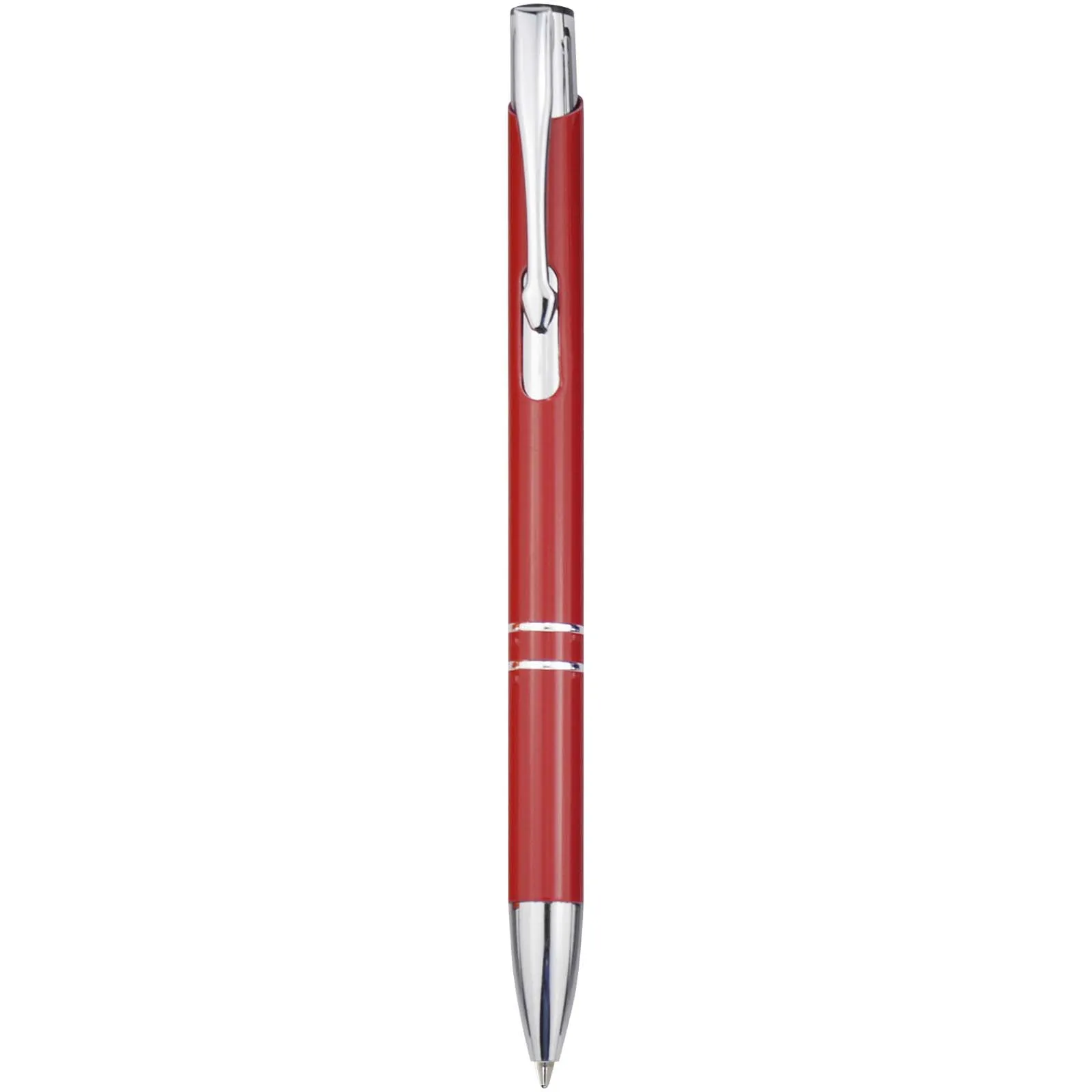 Moneta balpen van gerecycled aluminium (blauwe inkt) Rood