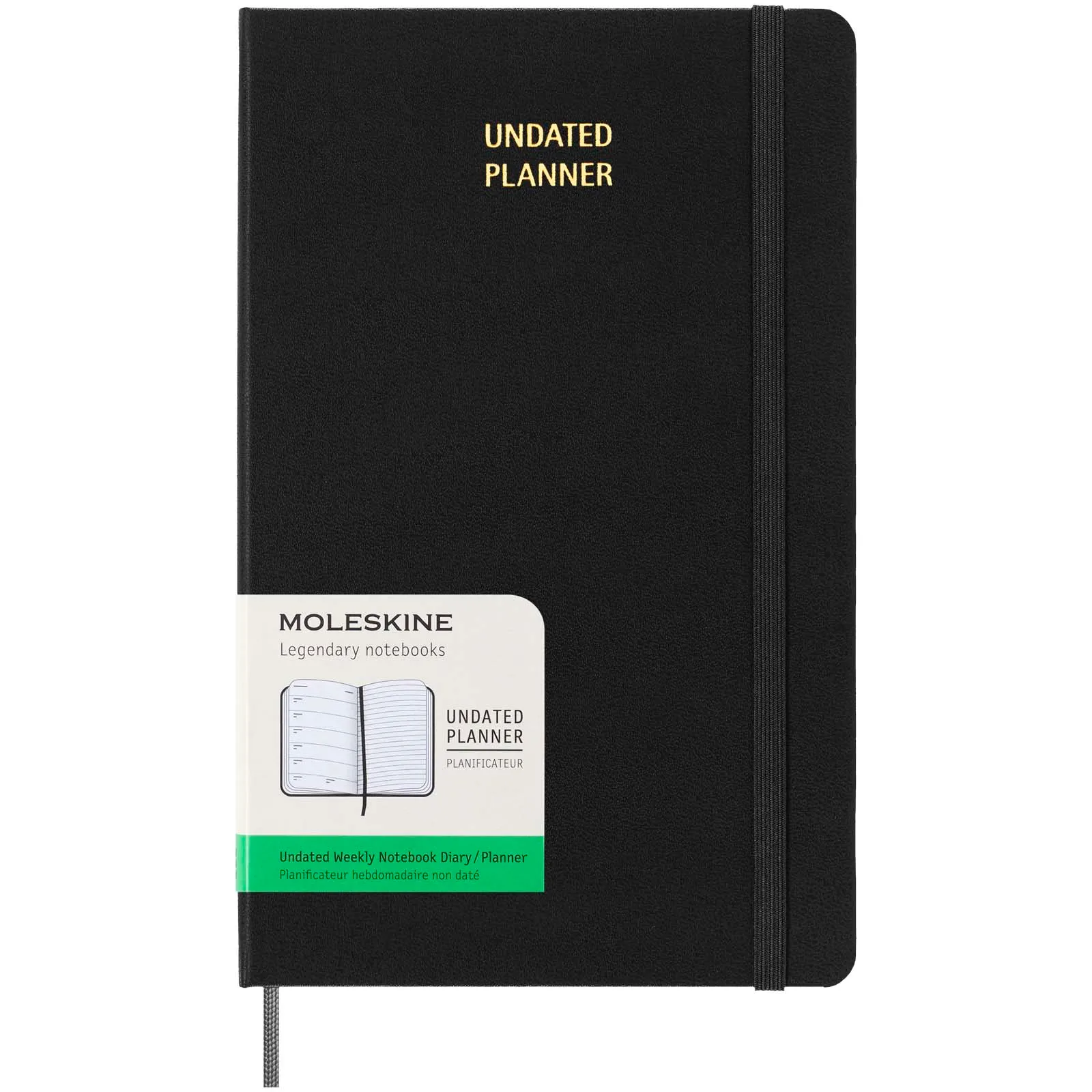 Moleskine ongedateerde weekplanner met harde kaft L Zwart