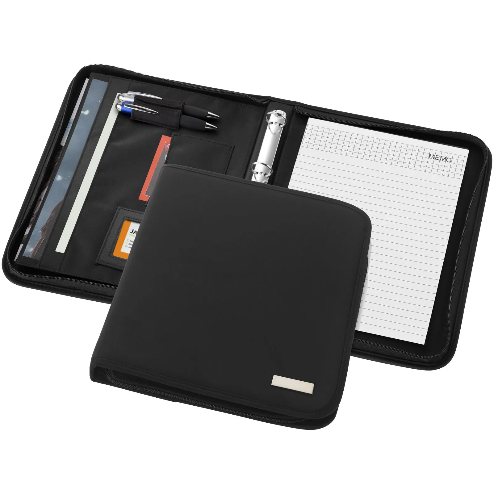 Stanford deluxe A4 portfolio met ritssluiting Zwart