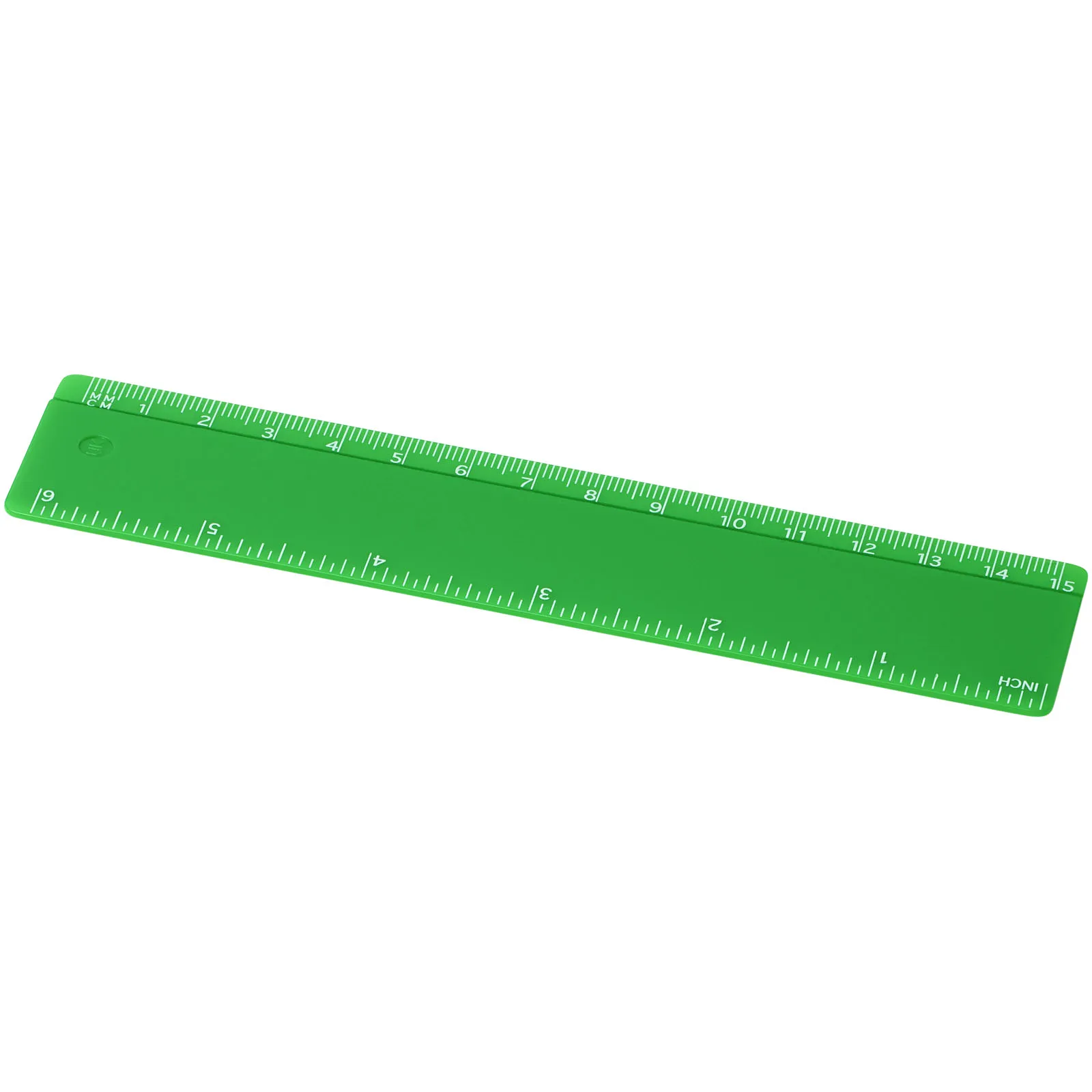 Refari liniaal van 15 cm van gerecycled plastic Groen