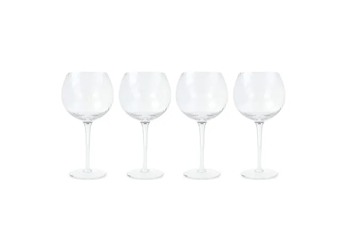Byon Opacity set van 4 wijnglazen met stijlvol glaspatroon 470ml Transparant