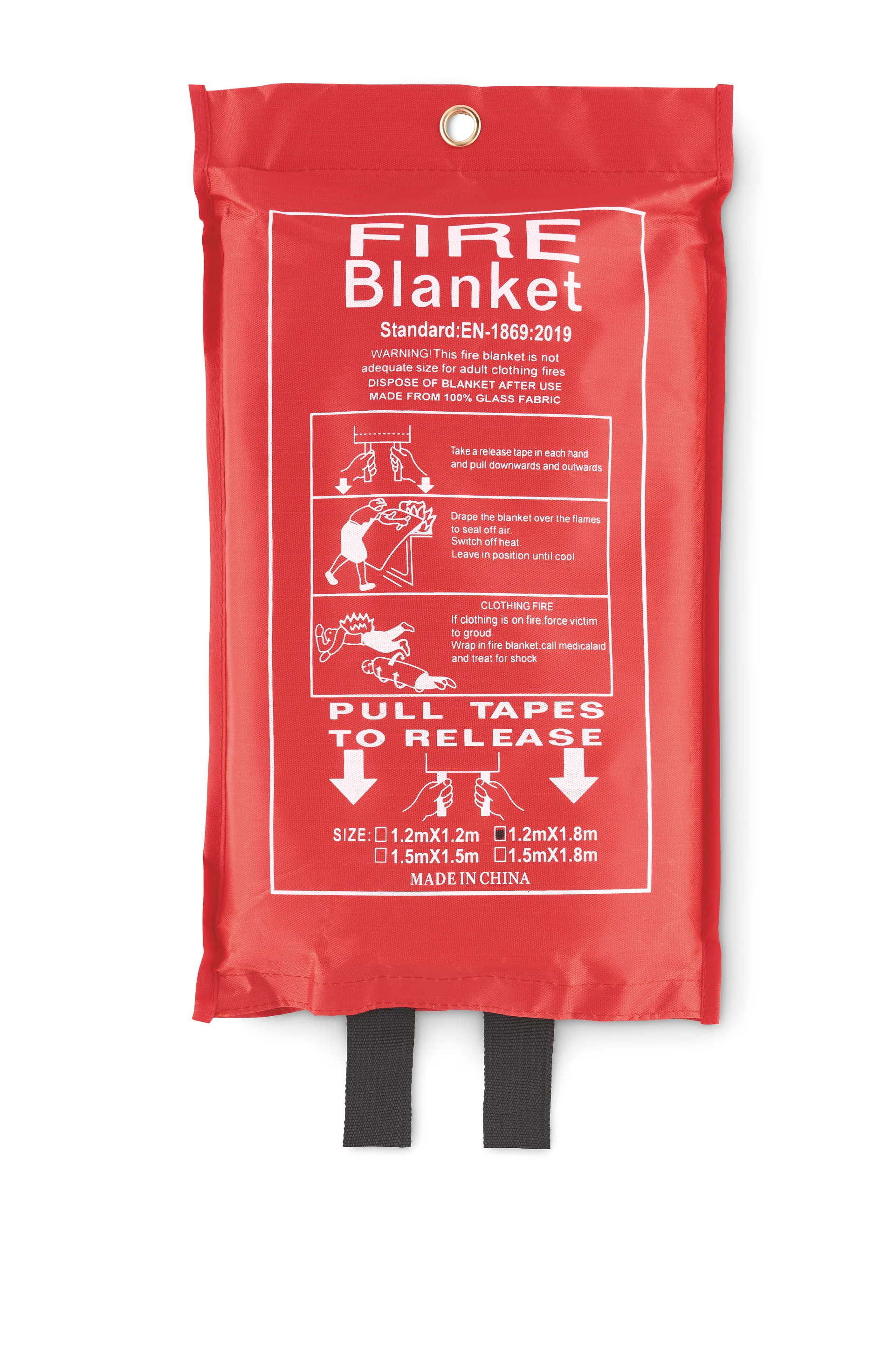 Blusdeken in een PVC hoes Rood
