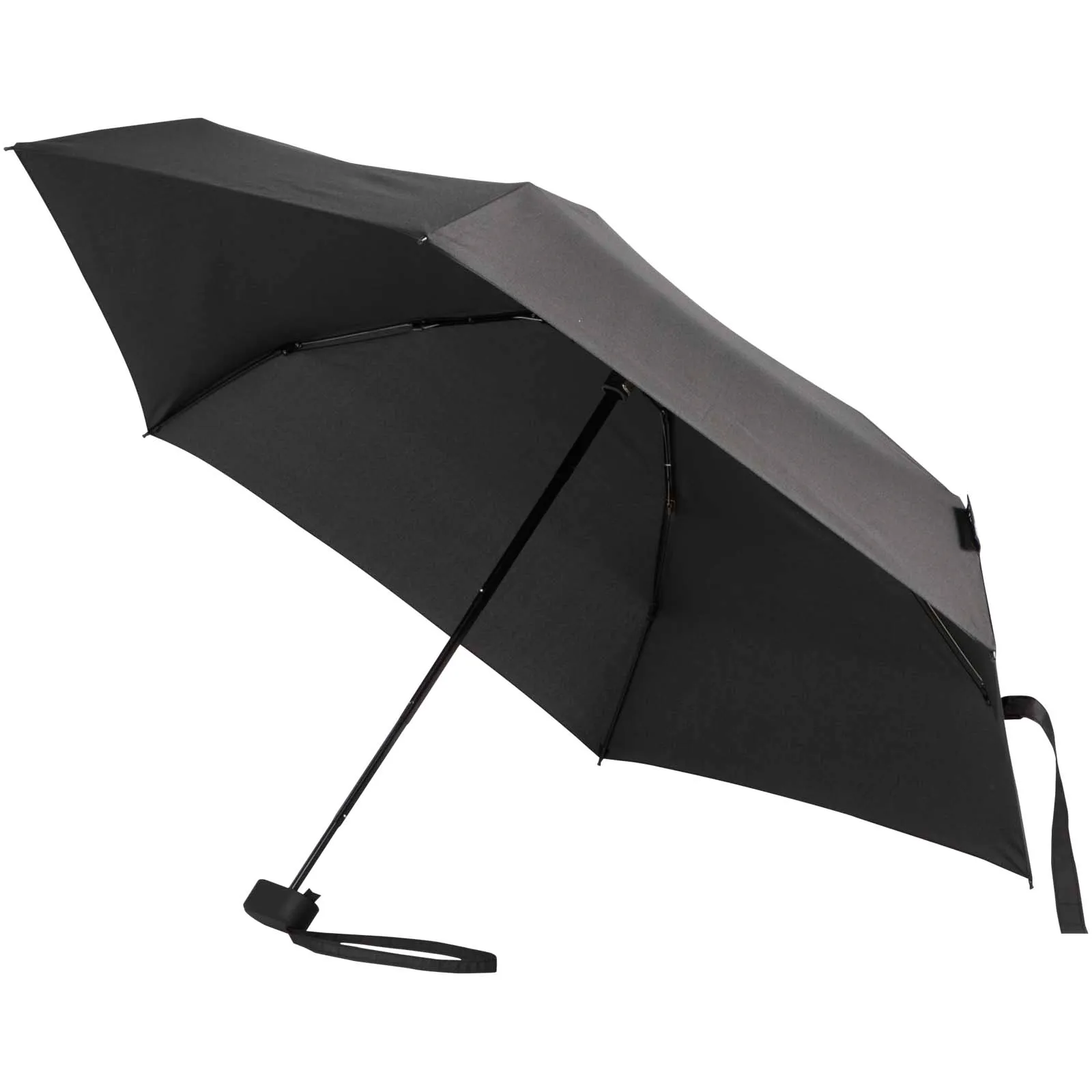 Jill 19" opvouwbare, compacte 5-delige RPET-paraplu Zwart