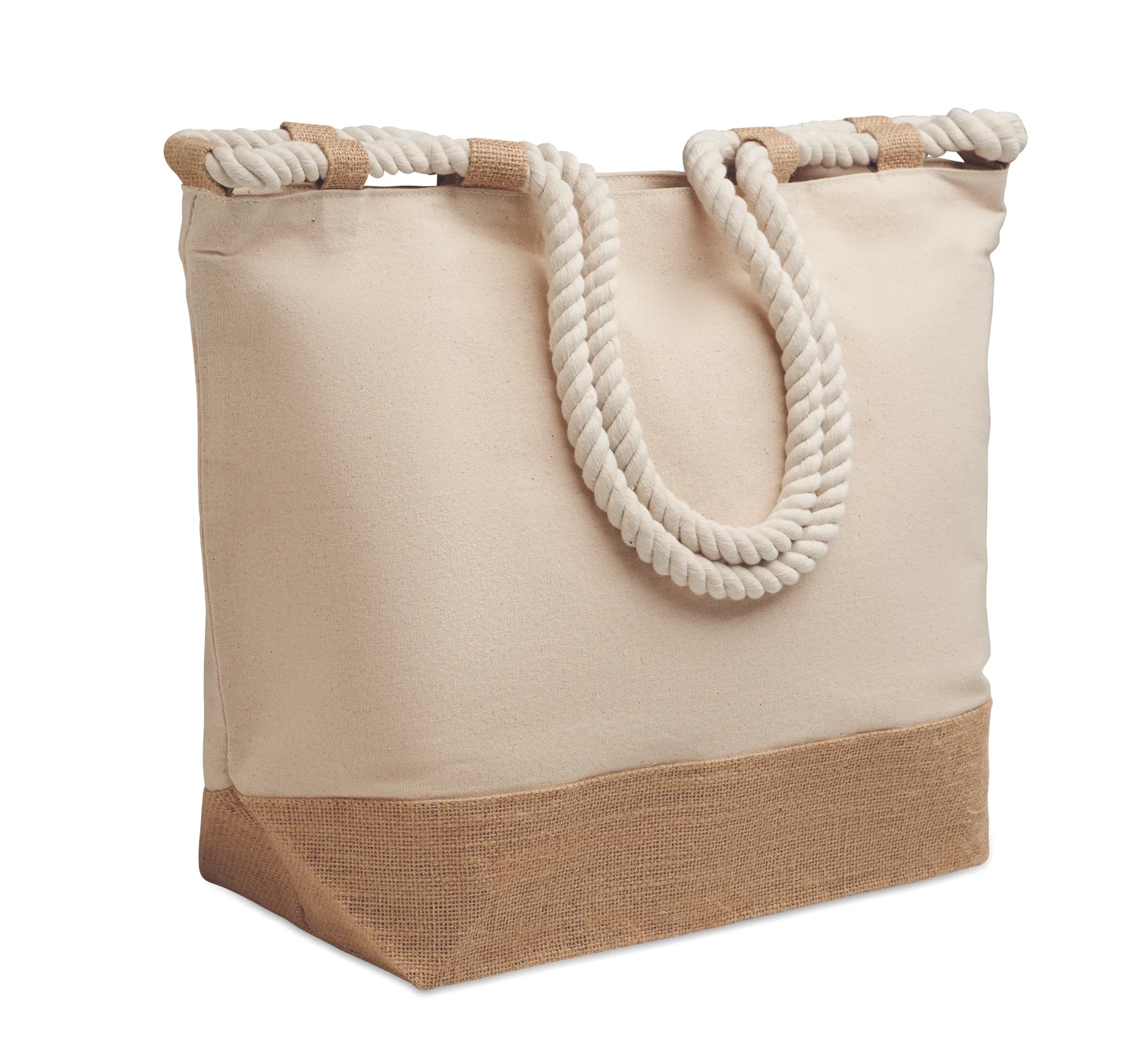 Strandtas canvas/jute Beige