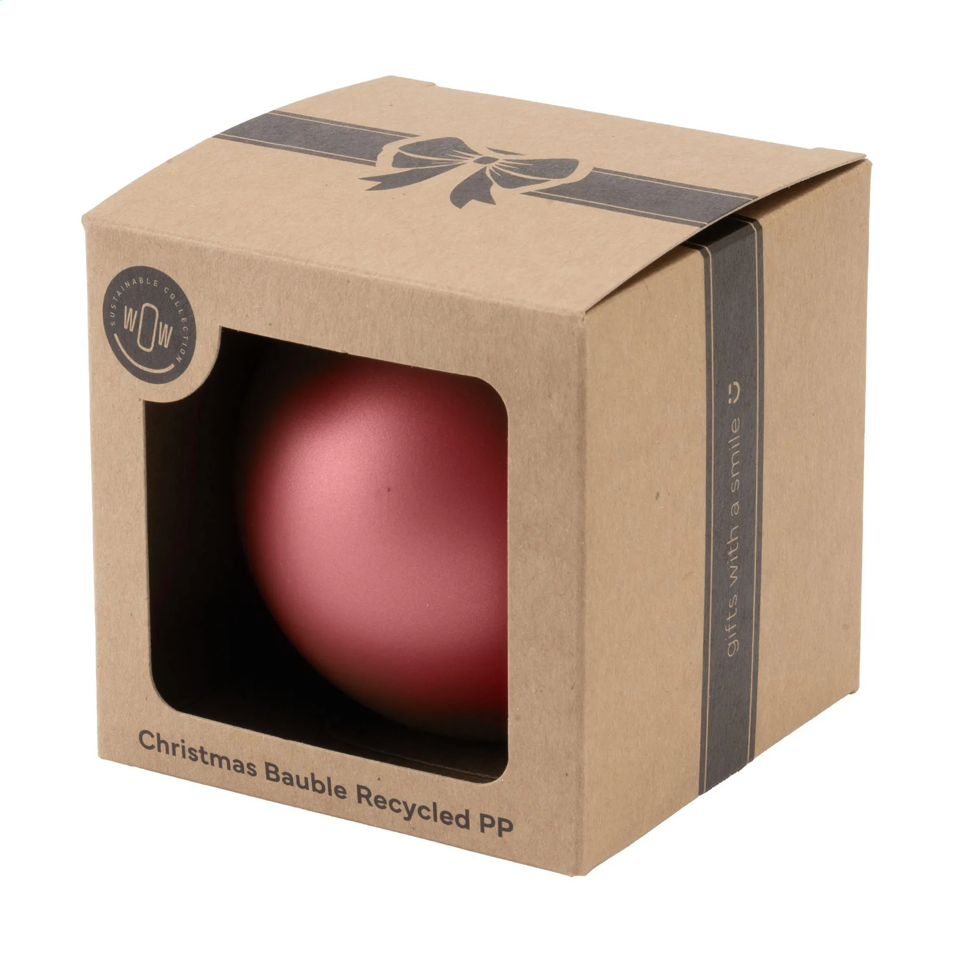 Kerstbal Ø 7cm Recycled PP Box - Made in Europe rood