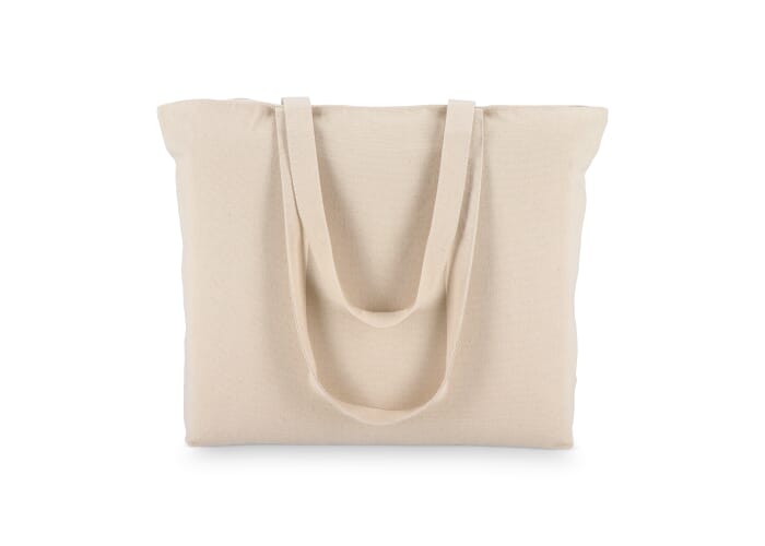 Katoen Tote met rits OEKO-TEX® 47 x 11 x 35cm 320g/m² Ecru